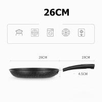 ราคา สินค้าพรีเมี่ยม ไม่ติดกระทะ กระทะทอด 22 28cm กระทะหินอ่อน ก้นแบน ทอด ผัด ตุ๋น ใช้ได้กับเตาทุกประเภท (22087093314)
