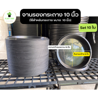 ราคา จานรองกระถาง สำหรับกระถาง ขนาด 10 นิ้ว สีดำ Set 10 ใบ แบบหนา (18556383078)