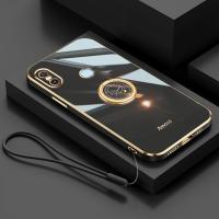 ราคา AnDyH Ultra Thin Silicone Phone Case For Xiaomi Mi A2 Mi 6X Redmi Note 5 Pro Deluxe Fall Protection Gold Band with Clock Ring and Free Lanyard (17689241833)