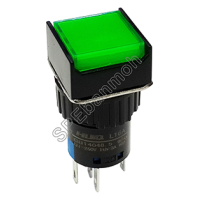 ราคา L16A 002 5P DZ 220V สวิทช์กดติด กดดับ Maintain 16mm สีเขียว (8881878252)