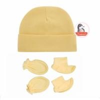 ราคา NEW พร้อมส่ง หมวก ถุงมือ ถุงเท้าเด็กอ่อน เด็กแรกเกิดNB สีพื้นไม่ปักลาย 1 set (17689172011)