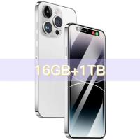 ราคา ของแท้100 2024 ใหม่ i16 Max Pro 5G 7 5นิ้ว โทรศัพท์ มือถือ NFC แรม 16GB รอม 1TB Smartphone Android13 0 5G 8000mAh Mobile phone 48MP 96MP สแนปดรากอน 8GEN3 ชาร์จเร็ว120W โทรศัพท์มือถือ รองรับ2ซิม TIKTO 