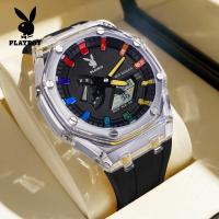 ราคา 100 ของแท้ PLAYBOY ลำลอง นาฬิกา ผู้ชาย2024 กันน้ำ แท้ สายซิลิโคน ใหม่ ส่องสว่าง แฟชั่น โครโนกราฟ มีประกัน1ปี (21442281829)