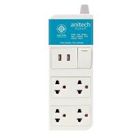 ราคา Anitech ปลั๊กไฟ มอก รุ่น H624 4ช่อง 2USB 1สวิตช์ สายยาว 3เมตร มีให้เลือก 2 สี (20398860884)