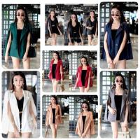 ราคา Dee ya Shop เสื้อผ้าแฟชั่น เสื้อสูทคลุมผ่าแขน สีเขียว ดำ แดง กรม ขาว ครีม เทา พร้อมส่ง (3686390521)