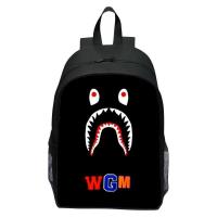 ราคา พิมพ์ปากขนาดใหญ่ Graffiti กระเป๋านักเรียนการ์ตูนฉลามกระเป๋าเด็กการ์ตูนกระเป๋า (21155701044)