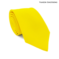ราคา เนคไทสีเหลือง เนคไทสีเหลืองสด เนคไทเหลืองผู้ใหญ่ ผ้าไม่มันเงา By Vanzon Singthong (16430449812)