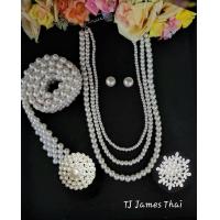 ราคา เครื่องประดับชุดไทย ชุดมุกจัดเซต สร้อยต่างหู เข็มขัดและ เข็มกลัด ใช้ได้ทั้งเด็กและผู้ใหญ่ (22086925028)