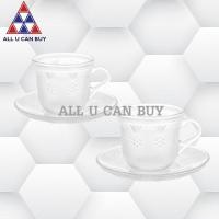 ราคา ALL U CAN BUY แก้ว แก้วกาแฟ ชุดแก้วกาแฟ ชุดแก้วกาแฟกับจานลอง ชุดแก้วกาแฟลายดอกไม้ ชุดแก้วใส 2ชุด ชุดแก้วกาแฟราคาถูก (729792760)