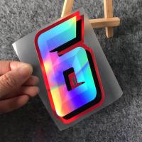 ราคา สติกเกอร์ตัวเลขสติกเกอร์สะท้อนแสงเลเซอร์สำหรับการแข่งรถแบบทำมือหมวกกันน็อคตัวเลขสติ๊กเกอร์ตกแต่ง (18200348032)