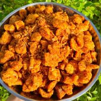 ราคา น้ำพริกหนังไก่ทอด น้ำพริกหนังไก่กรอบ อร่อย ไร้มัน ไม่มีส่วนผสมของผงปรุงรสหมู 100g น้ำพริก หนังไก่ น้ำพริกหนังไก่ กากหมู หมูกระจก (14095157872)