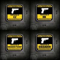 ราคา 01 สติกเกอร์รูปปืน CZ SigSauer P320SP HK สติกเกอร์ติดรถยนต์ สติกเกอร์ป้ายคำเตือน กล่องปืน ขนาด 10x10CM (14263815619)