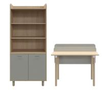ราคา SB Design Square KONCEPT FURNITURE โต๊ะทำงาน ขนาด 120 ซม พร้อม ตู้สูง ขนาด 80 ซม รุ่น Brooker สีไม้อ่อน (20518472208)