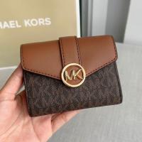 ราคา กระเป๋าสตางค์ MK CARMEN MEDIUM FLAP BIFOLD WALLET IN SIGNATURE BROWN 35S2GNMF8B (22193036487)