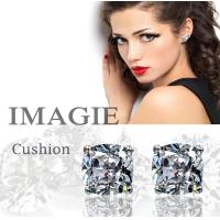 ราคา IMAGIE ต่างหูเพชร Cz C A Princess cut Asscher cut เหลี่ยม 3 10mm (751716622)