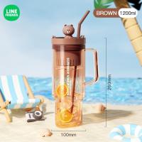 ราคา แท้ 100 Line Friends ขวดน้ำแบบพกพาเกรดอาหาร 1200ML ขนาดใหญ่ความจุทนอุณหภูมิสูงที่ถอดออกได้ ซิปปี้ คัพ กาต้มน้ำ LFB73 (21900042037)