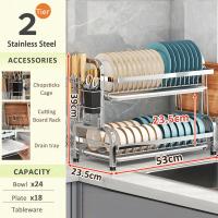 ราคา Lifinity 55 6cm ชั้นวางถ้วยจาน 3 2ชั้น ที่คว่ำชามจาน ชั้นวางจาน ที่ชั้นคว่ำชามจาน ชั้นคว่ำจานชาม สแตนเลส ที่คว่ำจาน ครบเซ็ท ชั้นวางของในครัว (22292826810)