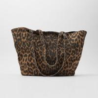 ราคา Za ra Same Style 2024 Womens Bag High Quality Tote Bag Leopard Print Bag Animal Pattern Printed Fabric Canvas Shoulder Shopping Handbag Large Capacity (21381954760)
