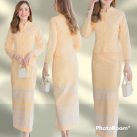 ราคา ชุดไทยจิตรลดา ชุดset 2ชิ้นเสื้อ ผ้าถุงสำเร็จทรงจิตรดาผ้าไหมญี่ปุ่นลายไทย ชุดทำงาน ชุดทำบุญ (19522931773)