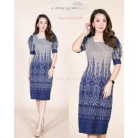 ราคา พร้อมส่งชุดผ้าไทยเดรสทำงานเดรสผ้าไทยผ้าฝ้ายหมักโคลน (12738075983)