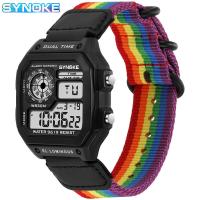 ราคา SYNOKE สายไนลอนนาฬิกาสำหรับผู้ชายสำหรับผู้ชายนาฬิกาสปอร์ตแฟชั่น เรืองแสงมัลติฟังก์ชันกันน้ำ (20849043499)