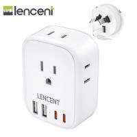 ราคา ปลั๊กตัวแปลงพลังงานออสเตรเลียนิวซีแลนด์ LENCENTเครื่องแปลงไฟสำหรับเดินทางออสเตรเลียพร้อมช่องเสียบ4ช่อง4เครื่องชาร์จ USB พอร์ต USB 2พอร์ต Type I ปลั๊กแปลงให้เราไปยัง AU Argentina China Fiji ประเทศจีนสิ