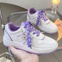 ราคา CoCoPoony Store รองเท้าสีขาว รองเท้าผ้าใบสตรีลายการ์ตูนน่ารัก รองเท้าผ้าใบสีขาว รองเท้าแตะส้นแบน รองเท้าผ้าใบนักเรีก (10648979293)