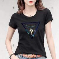 ราคา Guess เสื้อยืดแขนสั้นสำหรับผู้หญิงพิมพ์โลโก้อินเทรนด์แฟชั่นฤดูใบไม้ผลิ ฤดูร้อน (14534749873)