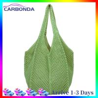 ราคา Women Crochet Tote Bag Hollow Out Tote Bag Large Capacity Woven Shoulder Bag Simple Shopping Bag Vintage Vacation Bag (21783651434)