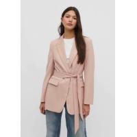 ราคา Stradivarius long belted blazer เบลเซอร์ เสื้อสูท เนื้อผ้า โพลีเอสเตอร์ สีชมพูนู๊ด มีเชือกผูกเอว (21254522663)