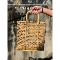 ราคา กระเป๋าหวายแท้ กระเป๋าสาน ถือไปตลาด เที่ยวทะเลได้เลย น่ารักมาก หวายแท้ทั้งใบเลยค่ะเคลือบแล้ว (21426943033)