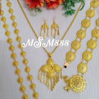 ราคา ชุดเซ็ทเครื่องประดับชุดไทย สีทอง รมดำ เงินขาว สร้อยคอพร้อมต่างหูแบบเจาะ เข็มขัด สร้อยสังวาลย์ D00030 (21968086424)