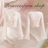 ราคา เสื้อครอป แขนยาว สีชมพูส้มอ่อน ผูกเชือกด้านหน้า แฟชั่นเวียดนาม (21256745303)
