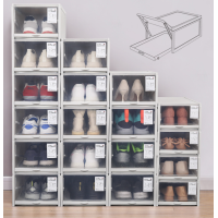 ราคา shoe box แพ็ก 3 กล่อง skoenboks กล่องรองเท้า กล่องใส่รองเท้าแบบลิ้นชัก ลิ้นชักรองเท้า พลาสติกแข็ง ใส่รองเท้าได้ทุกขนาด ชั้นเก็บรองเท้า (20279579091)