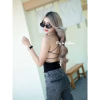 ราคา Bodysuit บอดี้สูทสายเดี่ยว โชว์หลัง สุดZap สายไขว้ด้านหลังสวยแซ่บ สายผอสุดๆ สาวมั่นห้ามผลาด มีเป้าแป๊กสามารถแกะได้ (17462406057)