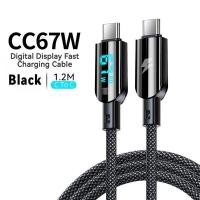 ราคา สายเคเบิลข้อมูล Type C to Type C 100W โปร่งใส การชาร์จเร็วสุด PD 3 0 QC 4 0 การชาร์จอย่างรวดเร็ว USB C to USB C เหมาะสำหรับ Type C พร้อมจอแสดงผลดิจิตอล สีดำ Type C To Type C Lightning (22285033169)
