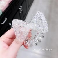 ราคา ยางรัดผมสายโทรศัพท์คริสตัลใสสไตล์เกาหลีกิ๊บติดผมเครื่องประดับผมแวววาวยางรัดผมรูปหมีน่ารักยางรัดผมกิ๊บ BB (21090771876)