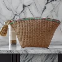 ราคา พร้อมส่ง กระเป๋าใส่เครื่องสำอางเอสเต้ กระเป๋าสานสีธรรมชาติมีซับใน (22143550085)