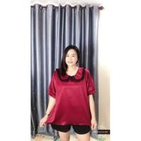 ราคา เสื้อสาวอวบคอปกบัวผ้าซาร่า (19796495773)