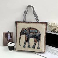 ราคา ลายช้างไทย กระเป๋าผ้าใบลายยอกฮิต 2024 ใหม่แฟชั่นกระเป๋าช้างใบใหญ่ ความจุขนาดใหญ่กระเป๋าสะพายข้าง ช้างสวยมาก (22059312657)