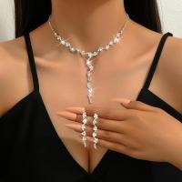 ราคา 3PCS Elegant Rhinestone Necklace And Earrings Set For Women Bridal Wedding Prom Jewelry Set (22092444980)