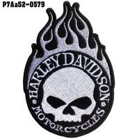 ราคา อาร์มติดเสื้อ ตัวรีดติดเสื้อ อาร์มปักลาย HARLEY หัวกะโหลกไฟ 10 7cm งานปักละเอียดคุณภาพดีลวดลายสวยงาม สินค้าพร้อมส่งจากไทย No P7Aa52 0579 (7899438547)