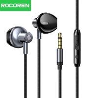 ราคา Rocoren พร้อมไมโครโฟนสเตอริโอหูฟังเน้นเสียงเบสอินเอียร์หูฟังมีสาย3 5มม สำหรับโทรศัพท์มือถือ (22154338121)