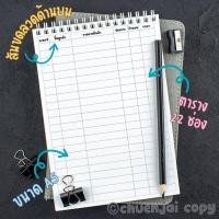 ราคา สมุดจดออเดอร์ สมุดบันทึกแบบตาราง ขนาด A5 สันขดลวด ปกคราฟ (21949072558)