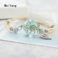 ราคา MeiYang ใหม่ Boho VINTAGE สร้อยข้อมือทำมือเสน่ห์ Real ดอกไม้แห้งลูกบอลแก้วปรับสร้อยข้อมือกำไลข้อมือสำหรับแฟชั่นสำหรับผู้หญิง (413018450)