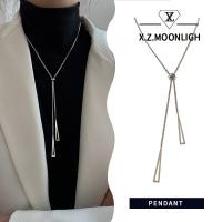 ราคา X z moonligh สร้อยคอแฟชั่นสไตล์ย้อนยุคสามเหลี่ยมดึงออกพร้อมจี้พู่เต็มรูปแบบ (21510204069)