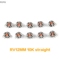ราคา FUYU 10ชิ้น เซ็ต STRAIGHT ANGLE Radio Potentiometer RV12MM B103 B10K B503 B50K Power Amplifier Volume Potentiometer พร้อม SWITCH (19752400527)