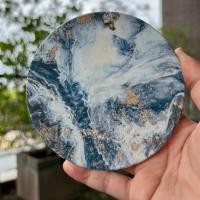 ราคา มีกล่องทุกชิ้น จานรองแก้ว แผ่นหินรองแก้ว ที่รองแก้ว ลายน้ำ หินอ่อน (17162261601)