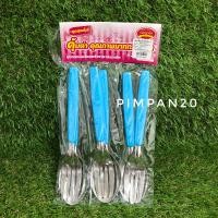 ราคา ช้อนส้อม ช้อนส้อมด้ามสี 3คู่ แพ็ค (19635839038)