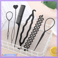 ราคา Xiong 6ชิ้น เซ็ตทรงผม braiding Tools Pull Through hair Needle hair Disk hair comb (20861822344)
